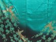 Photo8: 5025T12z1210  Japanese Kimono Silk FURISODE Phoenix Cyan (8)