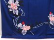 Photo6: 5027T07z900  Japanese Kimono Silk TSUKESAGE Rose Dark lavender blue (6)