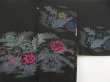 Photo3: 5027T09z650 Vintage Japanese Kimono Silk HAORI Flower Black (3)