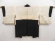 Photo7: 5027T09z650 Vintage Japanese Kimono Silk HAORI Flower Black (7)