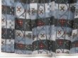 Photo4: 5027T13z670 Vintage Japanese Kimono Silk TSUMUGI Flowers Steel blue (4)