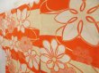 Photo2: 5104T03z270 Antique Japanese Kimono Silk JUBAN Flowers Dark orange (2)