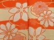 Photo3: 5104T03z270 Antique Japanese Kimono Silk JUBAN Flowers Dark orange (3)