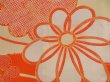 Photo4: 5104T03z270 Antique Japanese Kimono Silk JUBAN Flowers Dark orange (4)