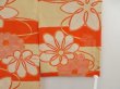 Photo6: 5104T03z270 Antique Japanese Kimono Silk JUBAN Flowers Dark orange (6)