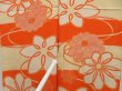 Photo7: 5104T03z270 Antique Japanese Kimono Silk JUBAN Flowers Dark orange (7)