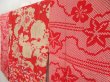 Photo2: 5104T04z480 Antique Japanese Kimono Cotton Girl's JUBAN Bird Red (2)