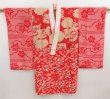 Photo6: 5104T04z480 Antique Japanese Kimono Cotton Girl's JUBAN Bird Red (6)