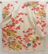 Photo1: 5104T12z1170 Vintage Japanese Kimono Silk FURISODE Chrysanthemum Off-white (1)