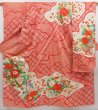 Photo1: 5104T13z1160 Vintage Japanese Kimono Silk SHIBORI FURISODE Flower cart (1)