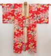 Photo7: 5104T01z450 Vintage Japanese Kimono Silk JUBAN Plum blossom Red (7)