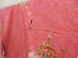 Photo2: 5105T02z910 Vintage Japanese Kimono Silk Girl's  Shell box Red-Pink Shibori (2)