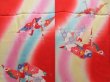 Photo3: 5105T04z730 Vintage Japanese Kimono Silk Girl's  Origami crane  Red (3)