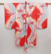 Photo6: 5105T04z730 Vintage Japanese Kimono Silk Girl's  Origami crane  Red (6)