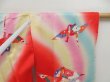 Photo8: 5105T04z730 Vintage Japanese Kimono Silk Girl's  Origami crane  Red (8)