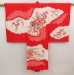 Photo1: 5105T05z320 Vintage Japanese Kimono Silk Girl's  Flower cart Red (1)