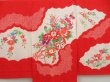 Photo3: 5105T05z320 Vintage Japanese Kimono Silk Girl's  Flower cart Red (3)