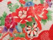 Photo4: 5105T05z320 Vintage Japanese Kimono Silk Girl's  Flower cart Red (4)