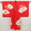 Photo6: 5105T05z320 Vintage Japanese Kimono Silk Girl's  Flower cart Red (6)