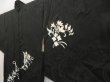 Photo2: 5105T06z670 Vintage Japanese Kimono Silk HAORI Flower Black (2)