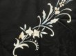 Photo4: 5105T06z670 Vintage Japanese Kimono Silk HAORI Flower Black (4)