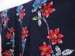 Photo2: 5105T07z500 Vintage Japanese Kimono Cotton YUKATA Flower Dark navy (2)