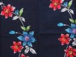 Photo5: 5105T07z500 Vintage Japanese Kimono Cotton YUKATA Flower Dark navy (5)