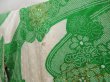 Photo2: 5105T10z1110 Vintage Japanese Kimono Silk SHIBORI FURISODE Peony Green (2)