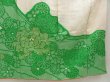 Photo7: 5105T10z1110 Vintage Japanese Kimono Silk SHIBORI FURISODE Peony Green (7)