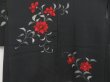 Photo3: 5105T11z600 Vintage Japanese Kimono Silk HAORI Flower Black (3)