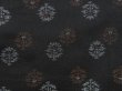 Photo6: 5105T12z740 Antique Japanese Kimono Silk TSUMUGI Flower Black (6)