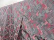 Photo2: 5105T13z860 Vintage Japanese Kimono Silk OMESHI KOMON  Gray Pink (2)