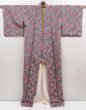 Photo6: 5105T13z860 Vintage Japanese Kimono Silk OMESHI KOMON  Gray Pink (6)