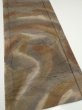 Photo2: 1T03z90  Japanese Kimono Silk  FABRIC Suminagashi Brown-Gray 65.4x14.2 (2)