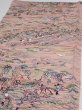 Photo3: 1T02z70  Japanese Kimono Crepe Silk  FABRIC Edo era Pink 42.9x14.6 (3)