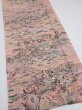 Photo2: 1T03z110  Japanese Kimono Crepe Silk  FABRIC Edo era Pink 68.5x14.6 (2)