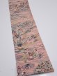 Photo2: 1T07z50  Japanese Kimono Crepe Silk  FABRIC Edo era Pink 62.2x7.1 (2)