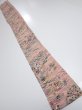 Photo5: 1T07z50  Japanese Kimono Crepe Silk  FABRIC Edo era Pink 62.2x7.1 (5)