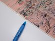 Photo5: 1T10z30  Japanese Kimono Crepe Silk  FABRIC Edo era Pink 38.2x7.3 (5)