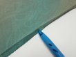 Photo6: 1T01z50  Japanese Kimono Silk  FABRIC Suminagashi Cyan 40.6x14.6 (6)