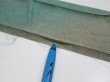 Photo8: 1T07z50  Japanese Kimono Silk  FABRIC Suminagashi Cyan 83.5x6.9 (8)