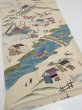 Photo2: 1T01z60  Japanese Kimono Silk  FABRIC Edo era Sand beige 40.2x13.6 (2)