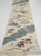 Photo5: 1T01z60  Japanese Kimono Silk  FABRIC Edo era Sand beige 40.2x13.6 (5)