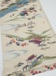 Photo2: 1T02z60  Japanese Kimono Silk  FABRIC Edo era Sand beige 39.8x13.8 (2)