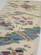 Photo3: 1T02z60  Japanese Kimono Silk  FABRIC Edo era Sand beige 39.8x13.8 (3)