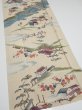 Photo2: 1T03z90  Japanese Kimono Silk  FABRIC Edo era Sand beige 64.6x13.6 (2)