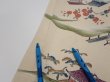 Photo7: 1T04z90  Japanese Kimono Silk  FABRIC Edo era Sand beige 64.2x13.8 (7)