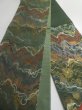 Photo6: 5113Y09z850  Japanese Kimono Silk FUKURO OBI  Moss green 170.1x12.0 (6)