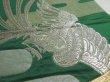 Photo5: 5113Y03z850 Vintage Japanese Kimono Silk FUKURO OBI Pheasant Dark green 161.4x11.8 (5)