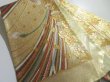 Photo1: 5113Y05z670  Japanese Kimono Silk FUKURO OBI Kumihimo Gold 179.5x12.2 (1)